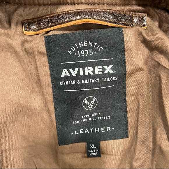 AVIREX CLASSIC PATCHED G-1 FLIGHT AVIATOR JACKET IN BROWN SIZE XL - Picture 12 of 15
